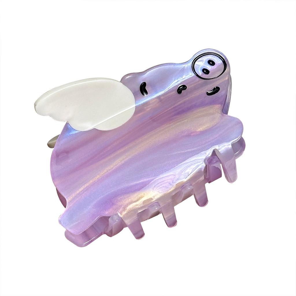Cute Animal-themed Hair Clip Featuring A Stylish Flying Pig Design In Multiple Colors