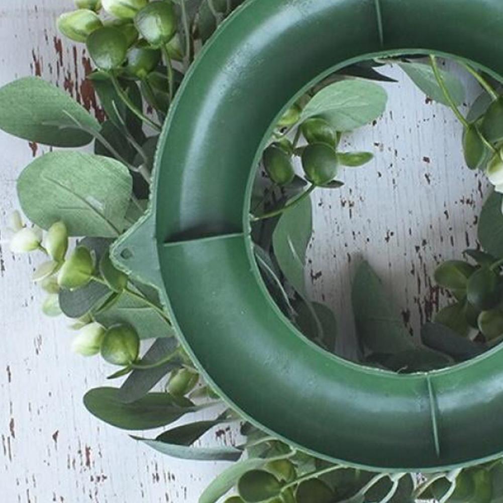 Creating Festive Atmosphere 33cm Artificial Wreath Lifelike Flowers Green Eucalyptus Wreath Leaves Wreath for Front Door Wall