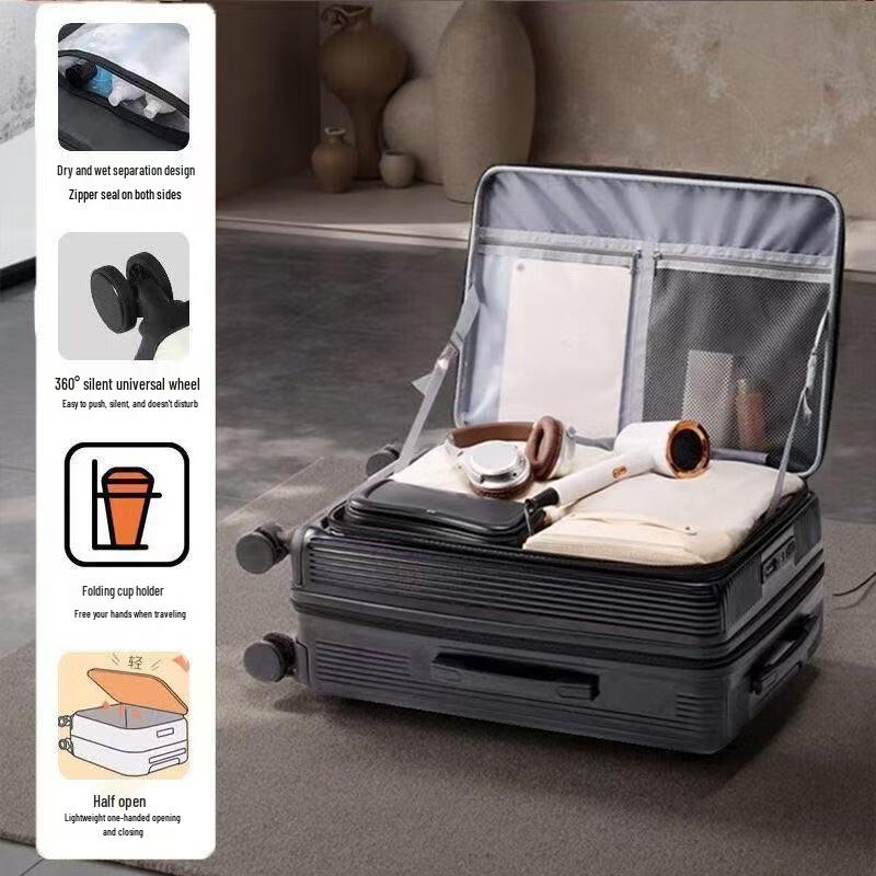 OEING Hardside Luggage with Front Opening