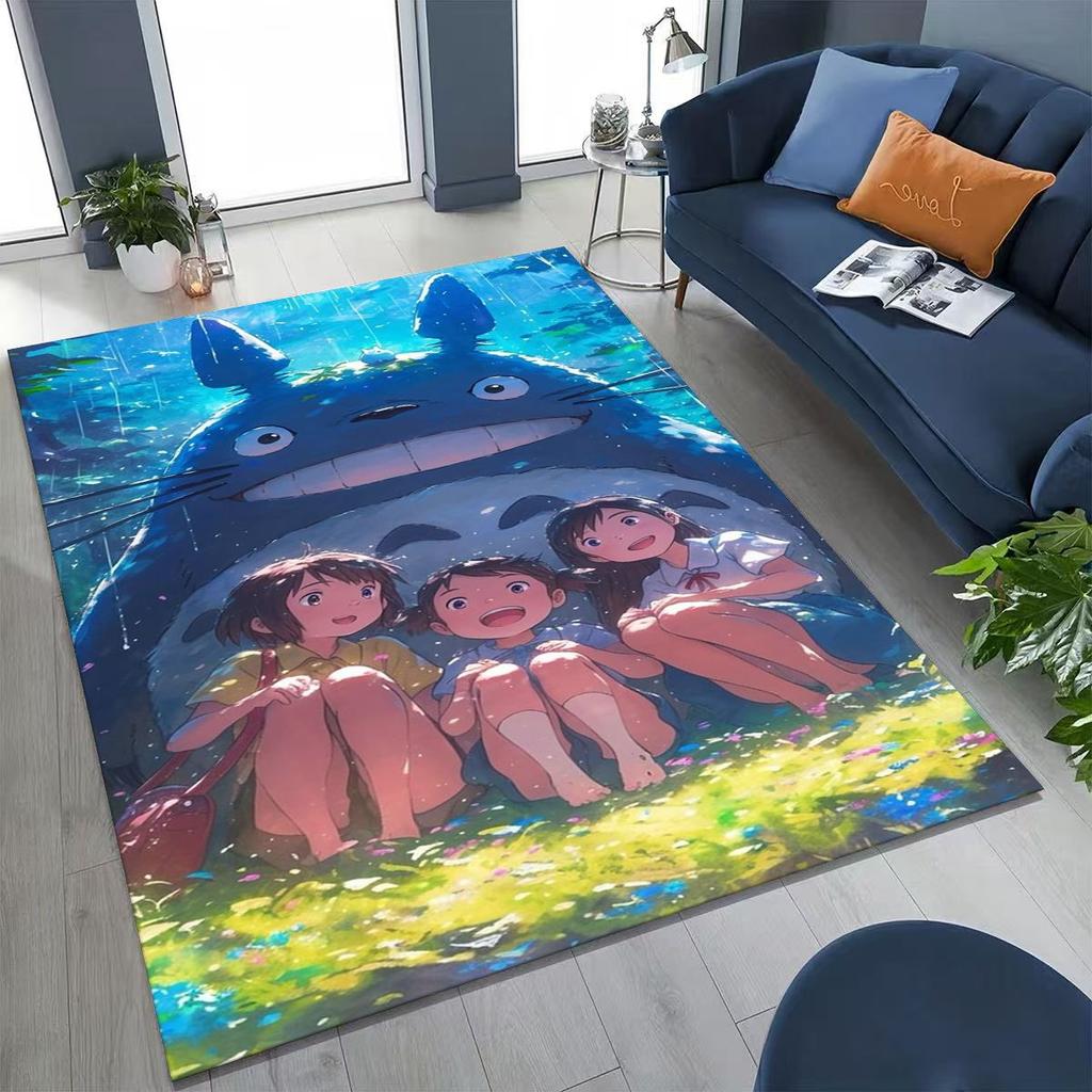 Kawaii T-Totoros Cartoon Art Carpet Rug for Bedroom Living Room Sofa Home Doormat Decor,Large Kids play Non-slip Floor Mat