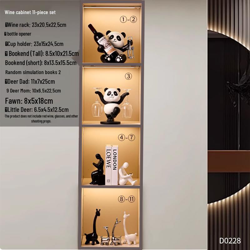 Panda Wine Rack: Luxury Sideboard & Bookcase with Cup Holder – Perfect Housewarming Gift