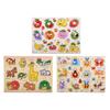 1 Set Wooden Animal Puzzle Board Cartoon Fruit Matching Board Fine Motor Skills Color Shape Preschool Learning Educational Jigsaw Board Toy