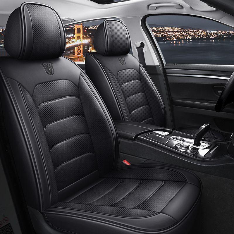 Car Seat Covers Full Set, 5 Seats Universal Leather Seat Covers for Cars, Breathable Automotive Seat Cover for Most Sedans, Trucks, SUVs