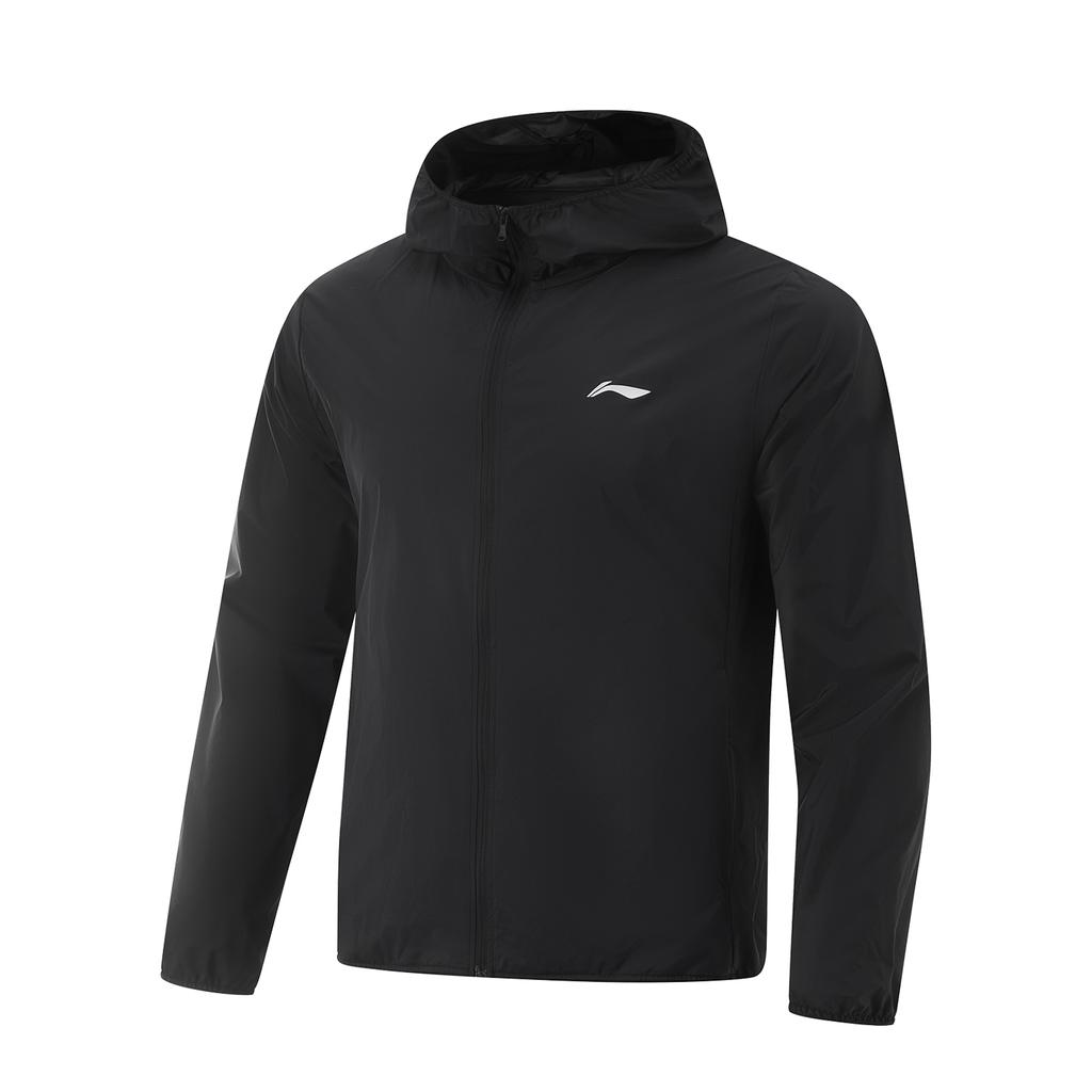 Li Ning Comfortable Casual Minimalist Hooded Zipper Solid Color Versatile Jacket Men Jackets Black AFDV261-2