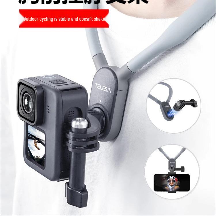 Taixun Magnetic Neck Holder for Insta360 X2/X3, GoPro 11, and Smartphones - Ideal for Cycling and Action Cameras.