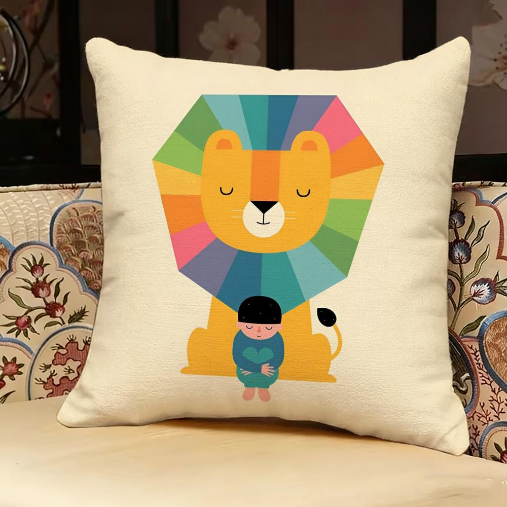 Simple Nordic Modern Anime Pillow Case Pillowcase, Double-Sided Printed, Sofa Cushion, Bedroom Headboard Pillow