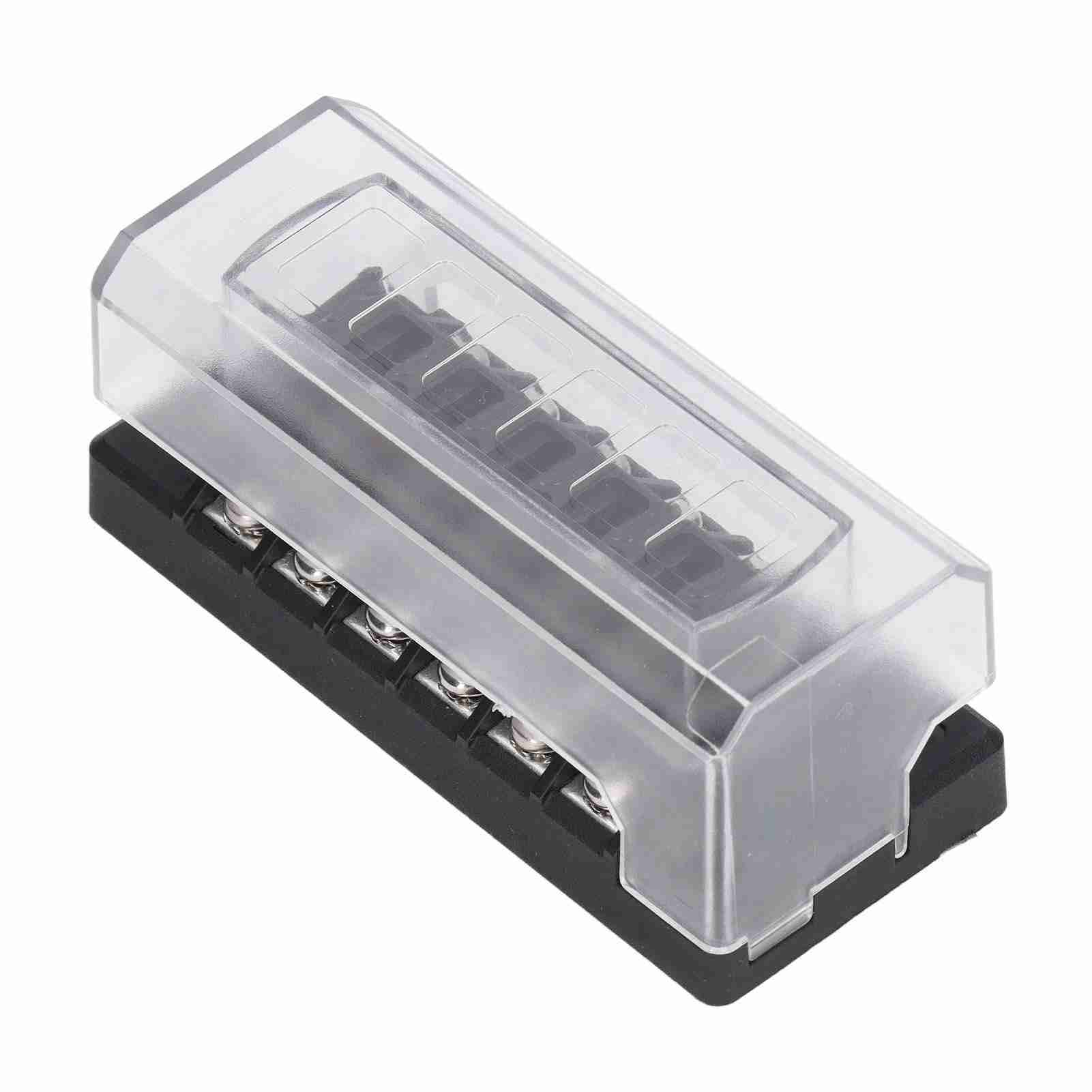 

6 Way Blade Fuse Block Box with Indicator 30A Waterproof Heat Resistant for Cars RVs Yachts Ships 12‑32V