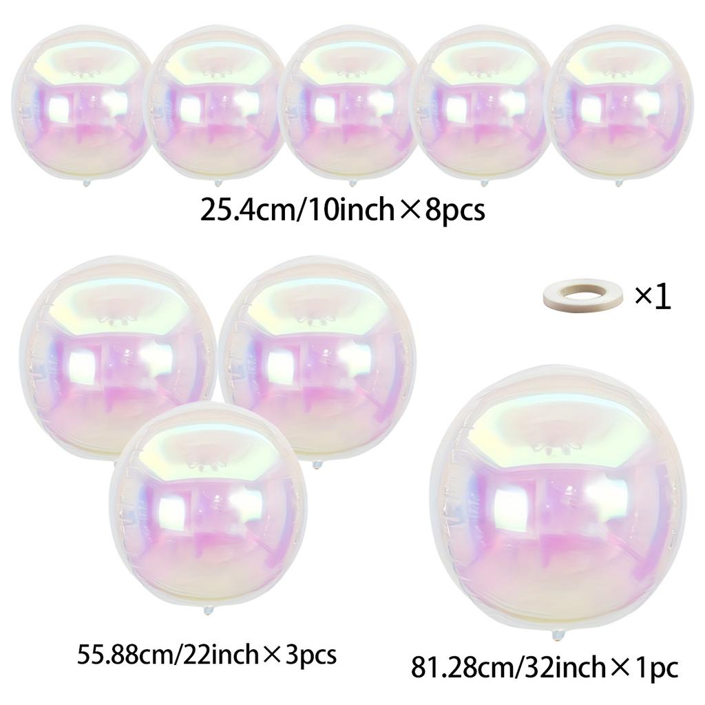 10in/22in/32in Rainbow Colorful 4D Holographic Balloon 4D Aluminum Foil Balloon Mermaid Rainbow Party Sparkling Party Decoration