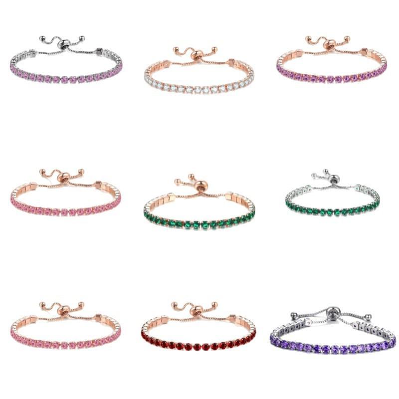 Women's Fashion Zirconia Paved Bracelet with Sliding Clasp - Elegant, Versatile Jewelry Gift