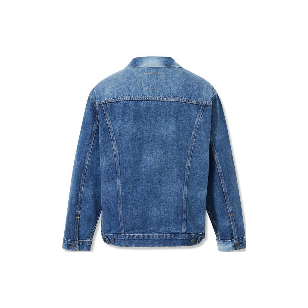 Levis Washed Denim Jacket With Single-Breasted Collar Men Jackets Blue A5782-0007