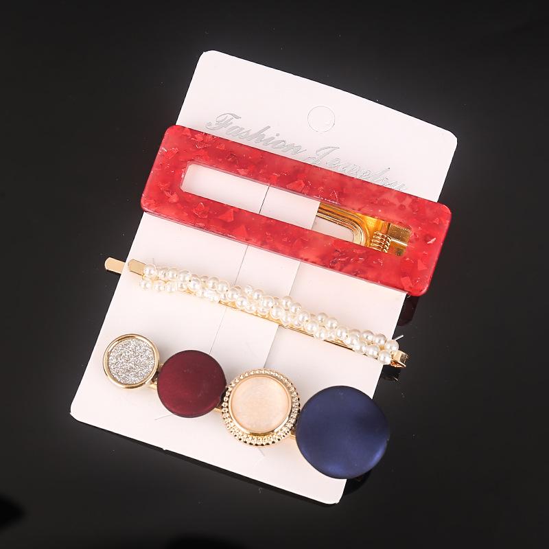 "Vintage Perlen Haarnadel Set: Europäischer & Amerikanischer Retro-Kristallschmuck"