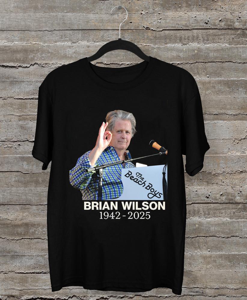 NEW Brian Wilson 1942-2025 The Beach Boys Band T Shirt Black AR1361 Unisex T-Shirt S