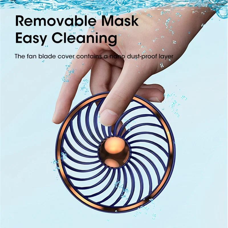 Handheld Mini Fan 5000mAh USB Rechargeable, Portable Pocket Fan with LED Display for Students Office Travel