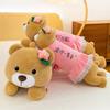 Adorable Fluffy Bear Long Hugging Pillow - Breathable and Skin-Friendly Plush Toy for Sleeping or Gifting