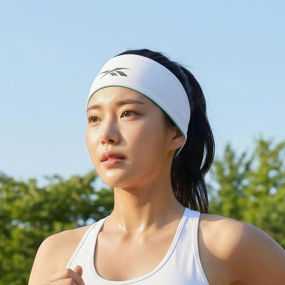 Reebok Running Sports Wide Reversible Headband Headband Unisex Jogging Sweat-wicking Running white