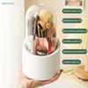 360° Rotating Makeup Brush Organizer with Dustproof Lid - Cosmetic Storage Holder for Vanity & Dresser