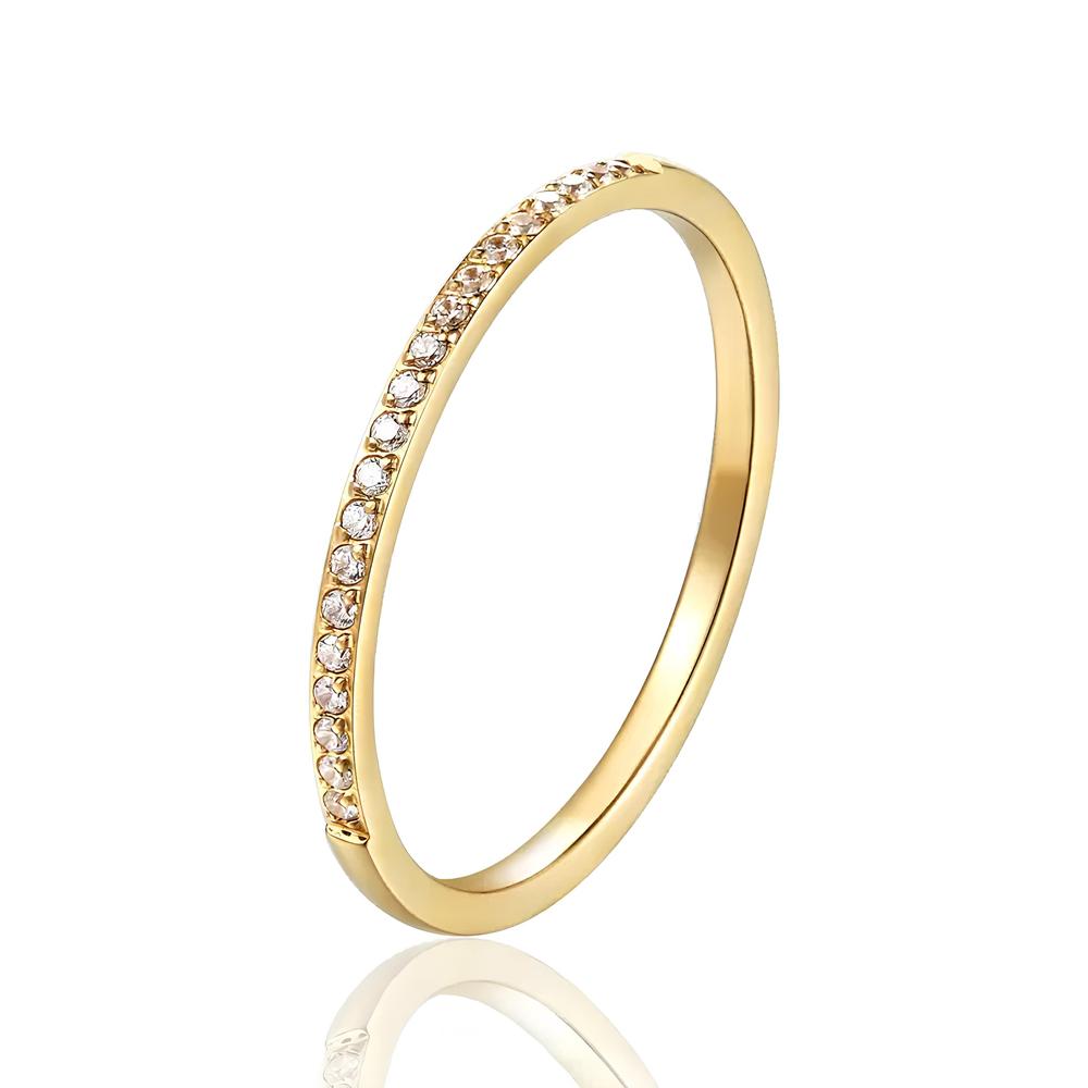 CZ Stone Titanium Steel Rings For Women Top Quality Sparkling Jewelry Gifts for Lovers No Fade Bulk Supplier