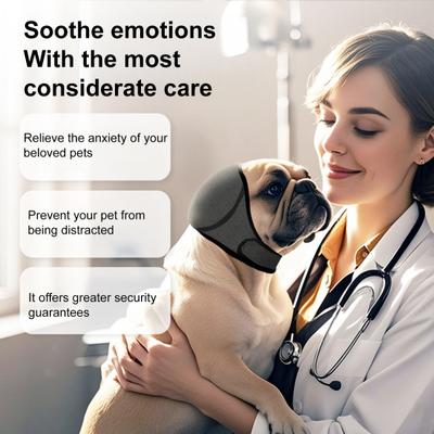 Dog Ear Muffs No Shake Ear Wrap Elastic Waterproof Ear Protector for Hematoma Bathing Drying Swim Noise Anxiety Relief