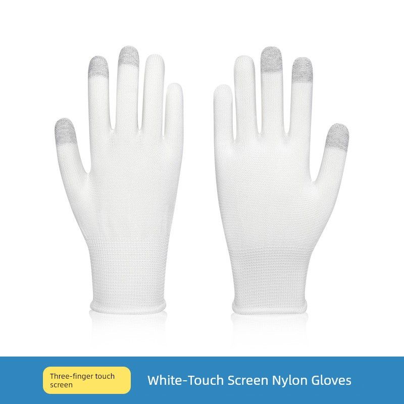 

Летние легкие перчатки с сенсорным экраном для мобильного телефона, солнцезащитные и дышащие, для вождения, нескользящие, для активного отдыха, велоспорта, сбора урожая, упаковки, тонкие, мужские и женские White breathable touch screen -6 pairs One size