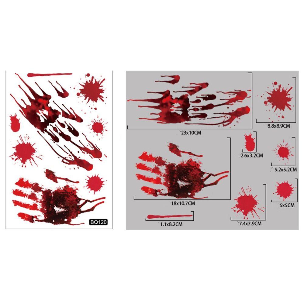 Removable Scary Halloween Sticker Electrostatic Halloween Bloody Decal Window Ghost Decal  Bathroom