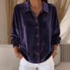 Women's Velvet Shirt with Lapel Collar In Multiple Colors