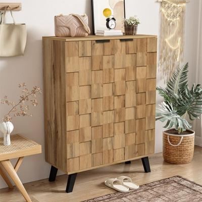 Sideboard, Modern Shoe Cabinet with 5 Compartments, Dimensions 80.5 X 35 X 109.5 Cm, Adjustable Shelves