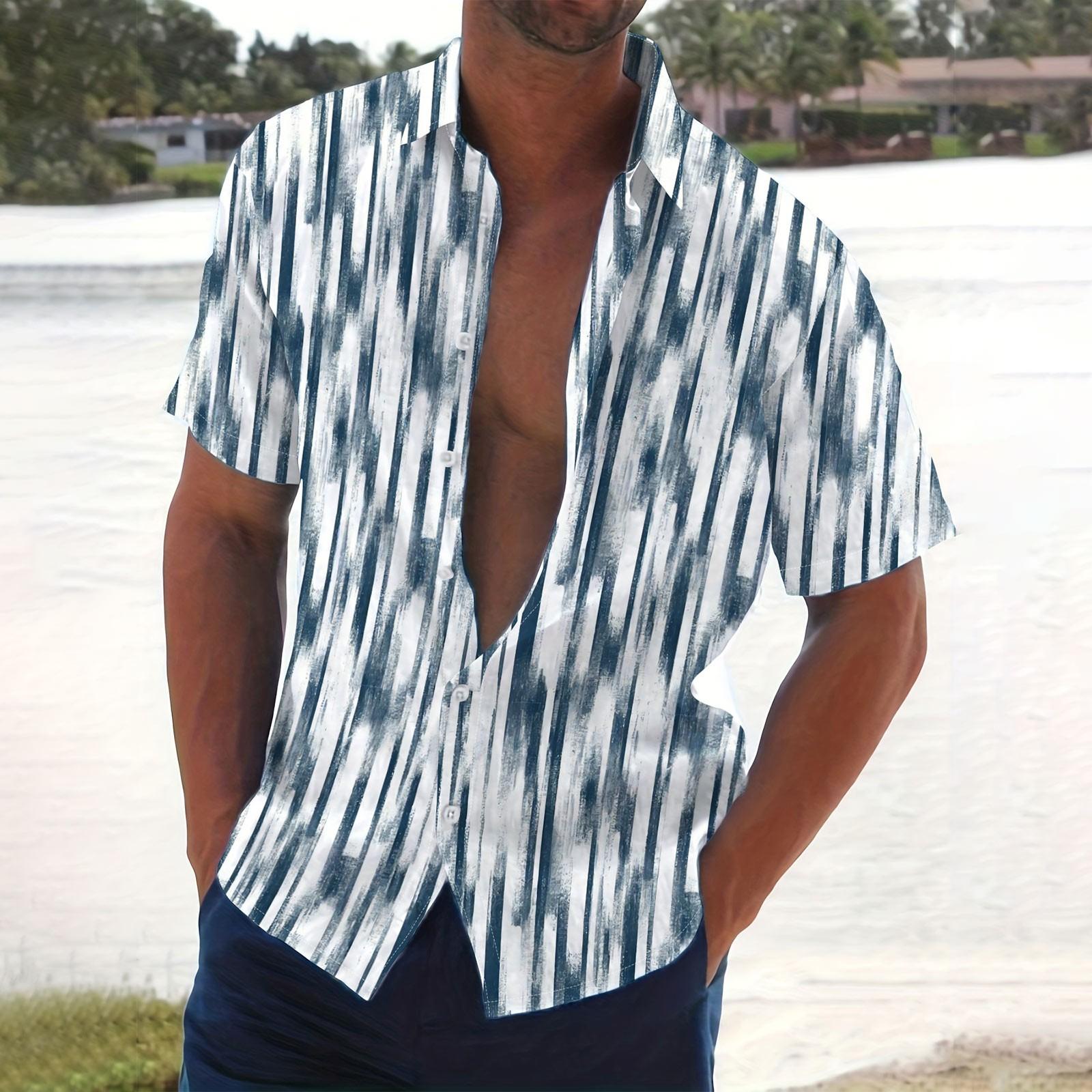 

Мужская летняя новая свободная рубашка с коротким рукавом с принтом, кардиган, пляжная рубашка XXXXL