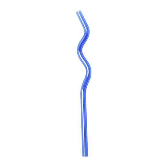 High Glass Wavy Straws Reusable Colorful Straws for Juice Tea Coffee Eco-Friendly High Temp Resistant BPA-free Glass Twist Transparent Straw