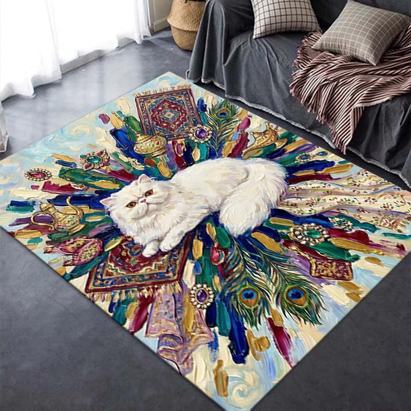 2025 New Cute kitten Carpet Rug for Living Room Bedroom Home Sofa Decoration,Kids play Non-slip Floor Mat