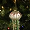 4Pcs Glass Jellyfish Pendant Drop Hanging Ornament with Tassel Accents Pearl Rhinestone Decor 36cm L