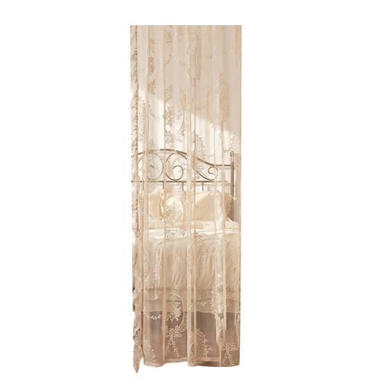 Volantvorhänge, Französischer Pastorale Spitzen-Gardine, Lichtfilternde Fenstergardine, 2-in-1 Doppelnutzung Kurzer Vorhang für Wohnzimmer Schlafzimmer Balkon Erker