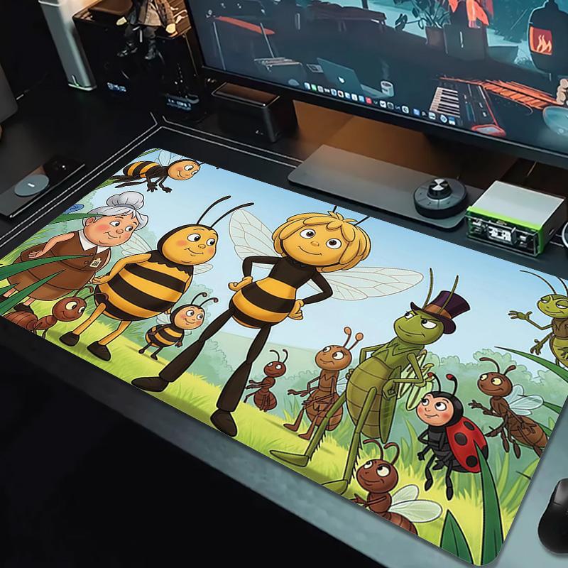 Maya the Bee Print Cushion Non-slip Laptop Tablet Big Mousepad XXL Mat Mini PC Playmat With Lock edge