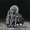 Ew Vintage Ring Luzifer Satan Siegelring für Männer mit Anubis Edelstahl Mode Punk Schmuck Geschenk Großhandel