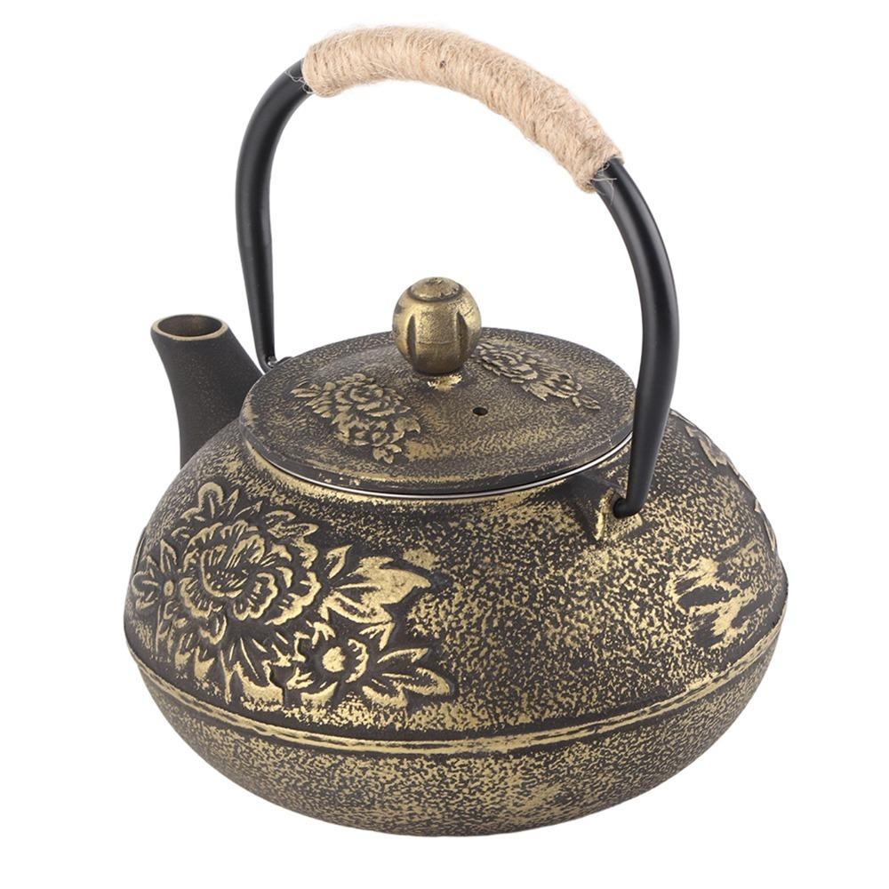 Strainer Included Cast Iron Teapot 800ml Capacity Tea Pot Cast Iron Kettle For Herbal Brews