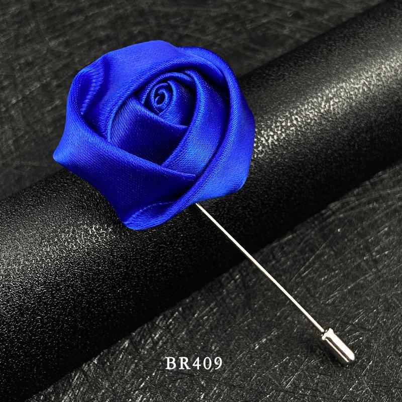 Handmade Multi-Color Rose Fabric Brooch Pin for Men's Suits - Korean Style Accessories