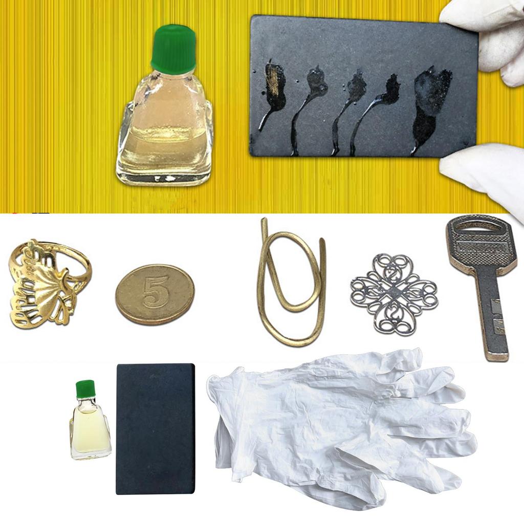 Gold Metal Scratch Making Detection Test Stone Kit Precious Touchstone for Testing