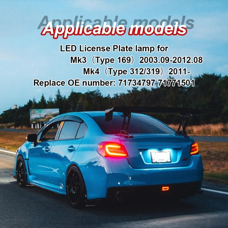 Auto Accessories for Panda MK3 Type 169 2003-2012 LED Number License Plate Light 71734797 License Plate Lamp Replacement