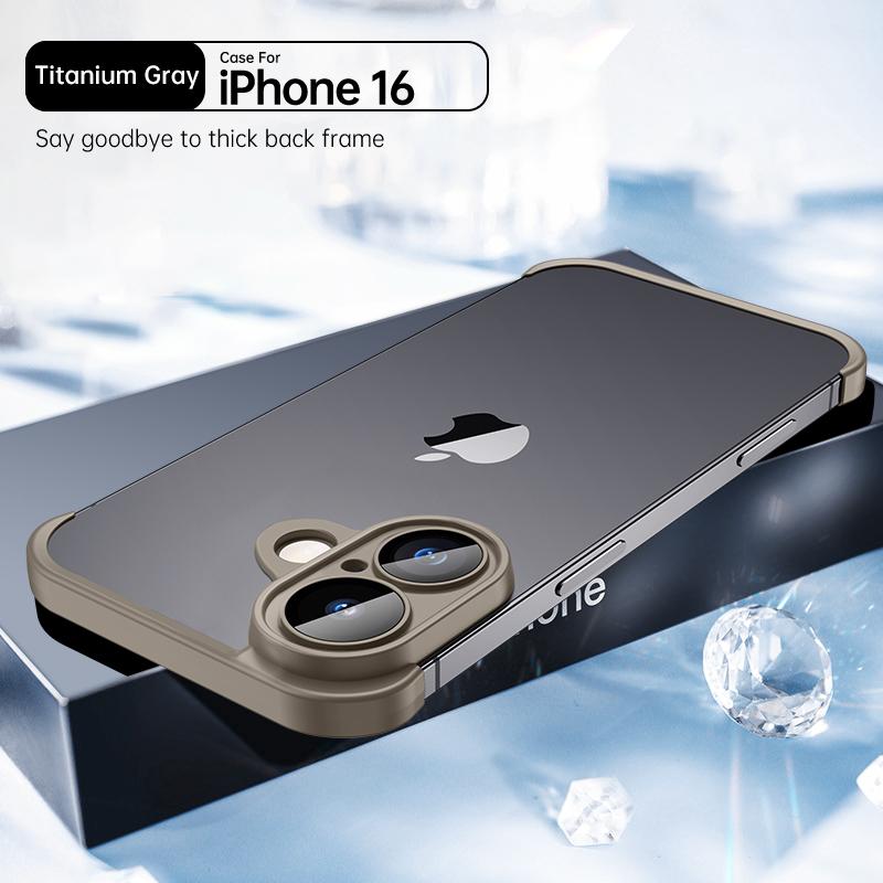 Soft TPU Corner Pad Frameless Case For iPhone 16 15 14 Plus 13 12 Pro Max Real Bare Ll Phone Camera Lens Edge Protector Cover
