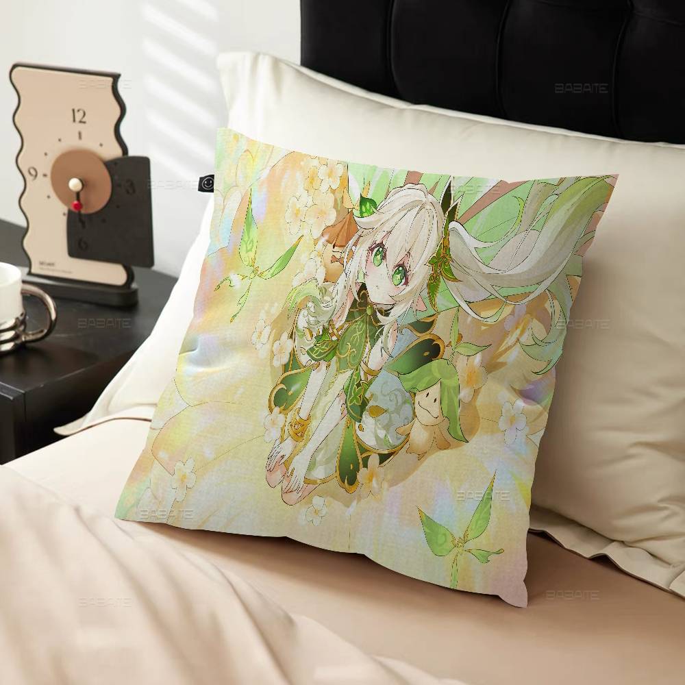 Genshin Impact Kawaii Anime Nahida Cushion Cover Polyester Sofa Cushions Decorative Throw Pillows Home Decoration Pillowcover