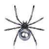 Korean Style Black Spider Imitation Pearl Brooch for Women - Retro Jewelry Accessories