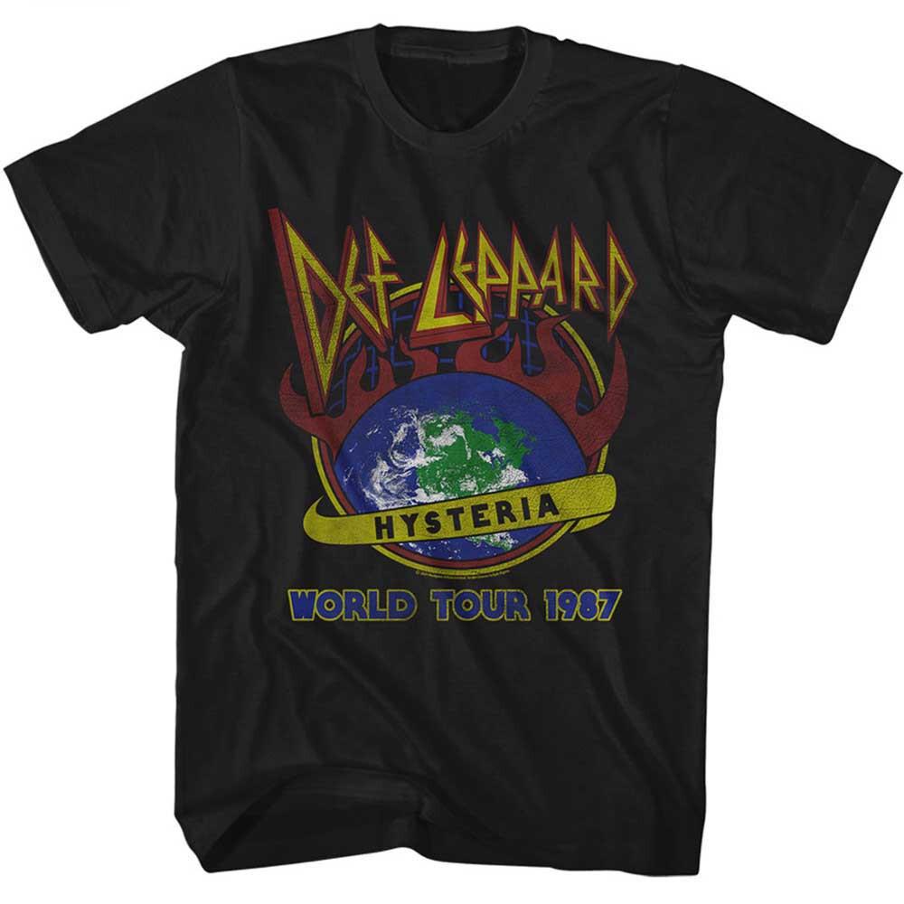 Def Leppard Hysteria World Tour 1987 Men T Shirt Rock Music Band Merch XXXL