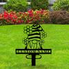 Metal Garden Gnome Sign, Personalized Family Name Yard Stake, Outdoor Home Decor