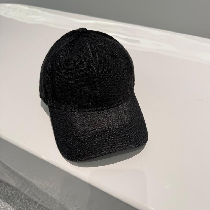 Denim cap summer light version solid color casual baseball cap female Korean version versatile curved brim sun hat male tide