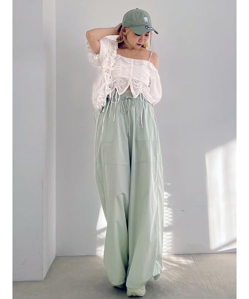 Snidel Cropped Varie Blouse SWFB251169 White Women's