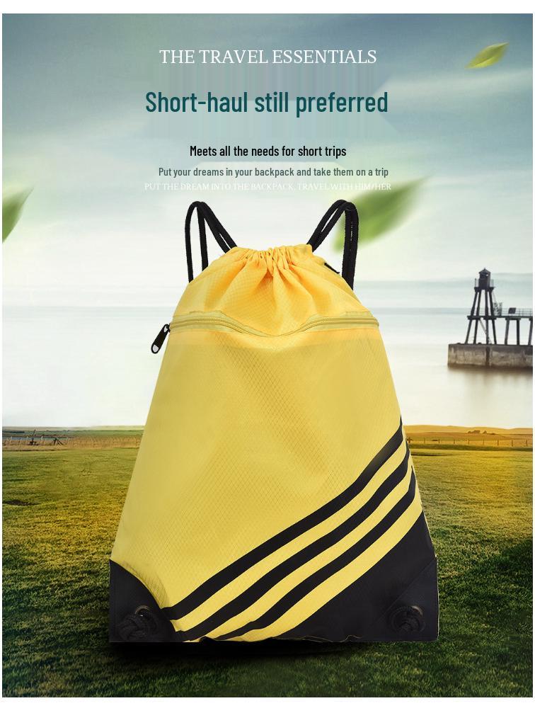 Unisex Leichter Rucksack mit Kordelzug: Faltbare Sport-, Fitnessstudio- und Schuhtasche