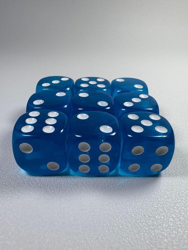 14mm Transparent Colored Acrylic Dice - Rounded Corners for Games & Teaching