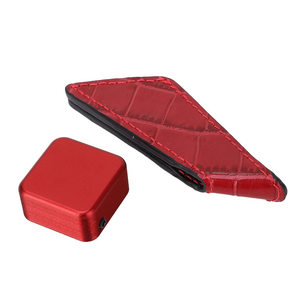 Porta-gesso da biliardo Clip Magnetica Portatile Sezione Singola Custodia per Gesso da Stecca da Pool con Clip da Cintura per Sala Biliardi Rossa