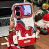 New Year's Embroidery Pony Bracket Is Suitable for Apple 17/16promax Mobile Phone Case IP15 Puff Feather Yarn 14/13 Set