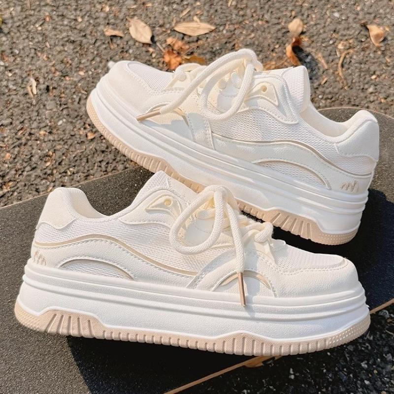 Summer women's shoes little white shoes women's new breathable mesh shoes versatile niche bread shoes platform sports board shoes