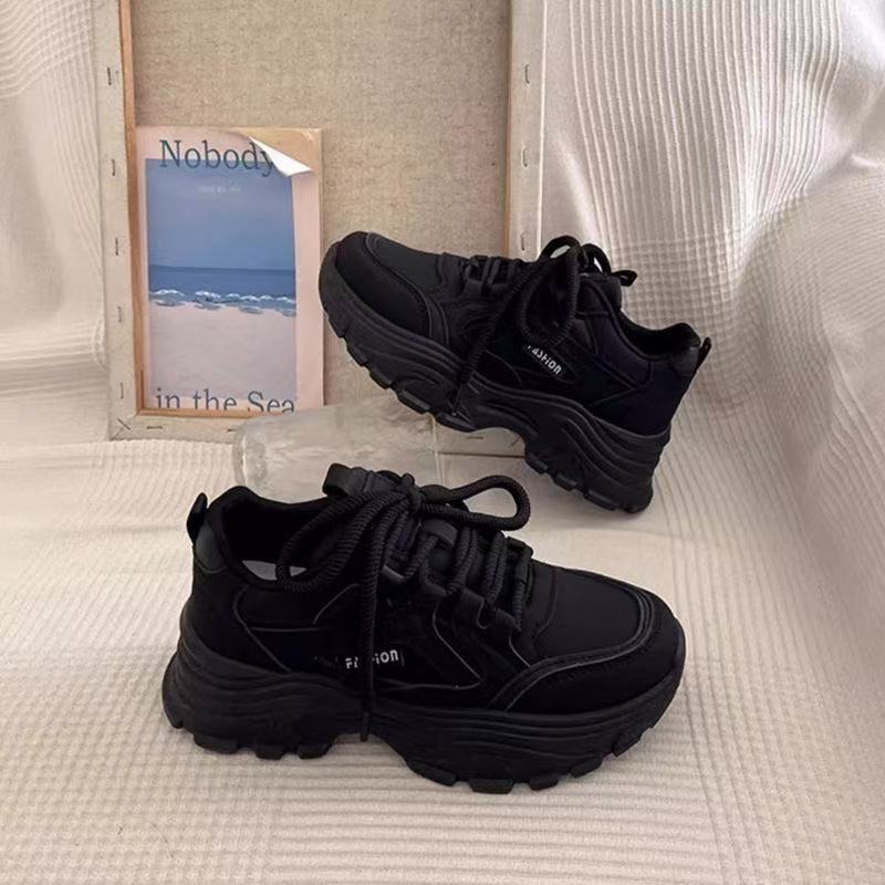 Dad Shoes Girl 2025 New Student Breathable Mesh Shoes Korean Edition Trendy Versatile Thick-soled Women's Shoes